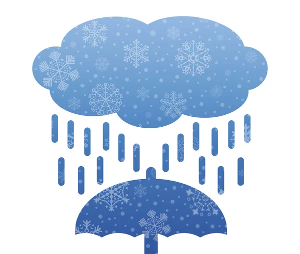 Rain christmas icon with snow — Stock Vector