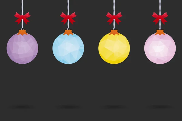 Fond noir boules de Noël — Image vectorielle