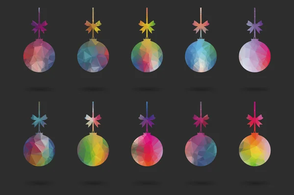 Set 10 bolas de colores de Navidad — Archivo Imágenes Vectoriales