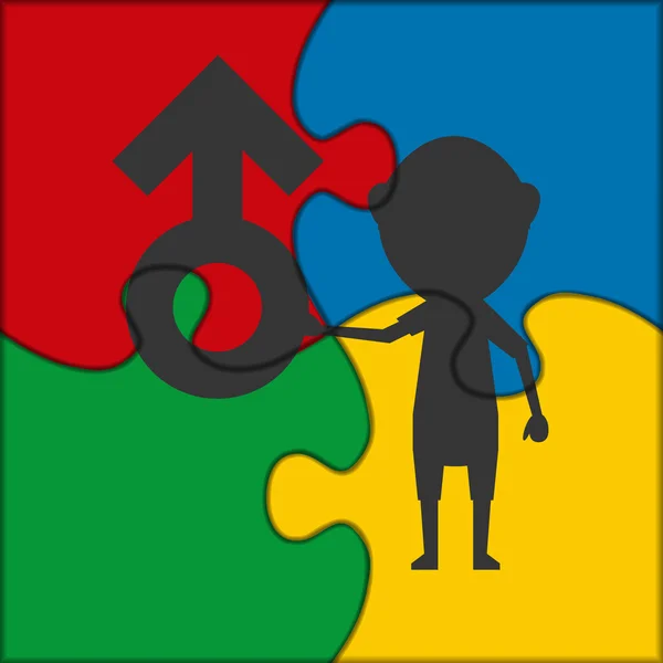 Puzzle icône symbole mâle enfant — Image vectorielle