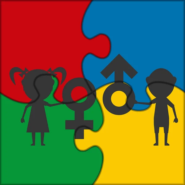 Символ мужской и женской головоломки — стоковый вектор