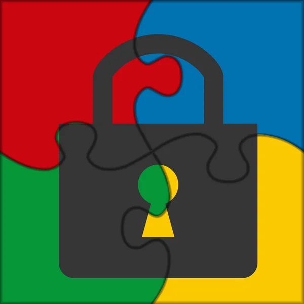 Puzzel pictogram hangslot — Stockvector