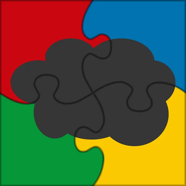 Puzzle icono nube — Vector de stock