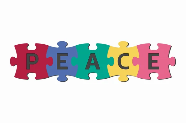 Word puzzle pieces peace — Stock Vector