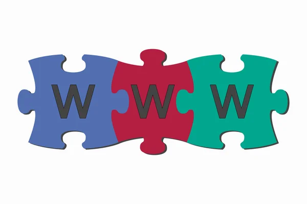 Slovo puzzle kousky www — Stockový vektor