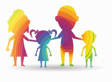 renkli simge poz aile