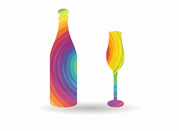Bouteille et verre à vin — Image vectorielle