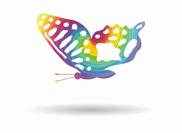 나비 비행 다채로운 아이콘 — 스톡 벡터