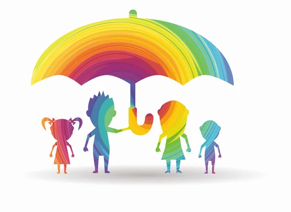 Famille protégé icône colorée — Image vectorielle