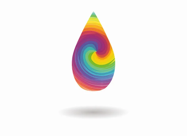 Vatten droppe färgglada ikon — Stock vektor