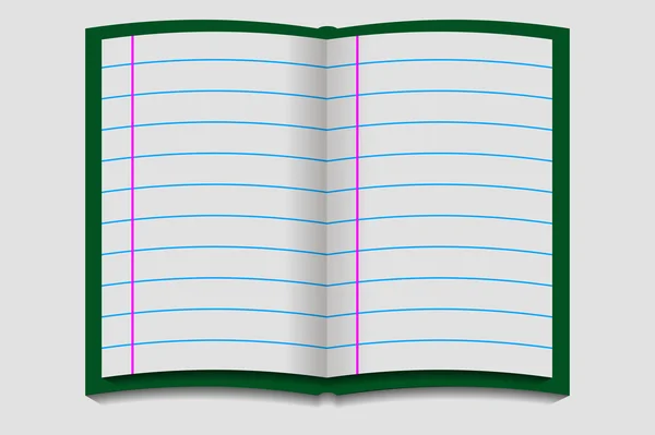 Gestreept blad notebook — Stockvector