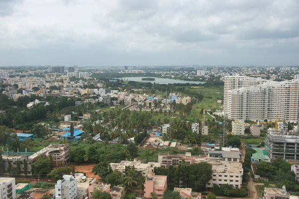 Bangalore India Cityscape Office Buildings Residential Blocks Lakes — Stock Photo, Image