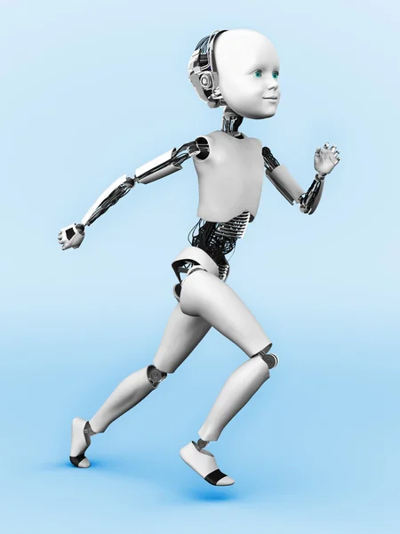 Robot criança correndo . — Fotografia de Stock