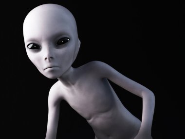bir uzaylı 3D render.