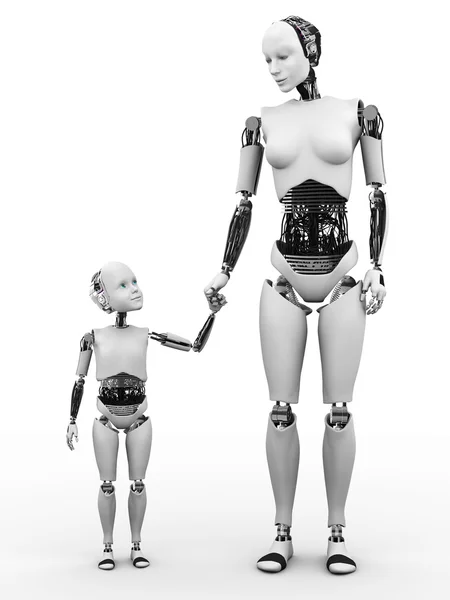 机器人女人与她的孩子 nr 2. — 图库照片