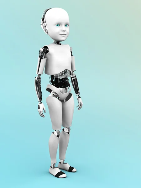 Robot niño de pie . — Foto de Stock
