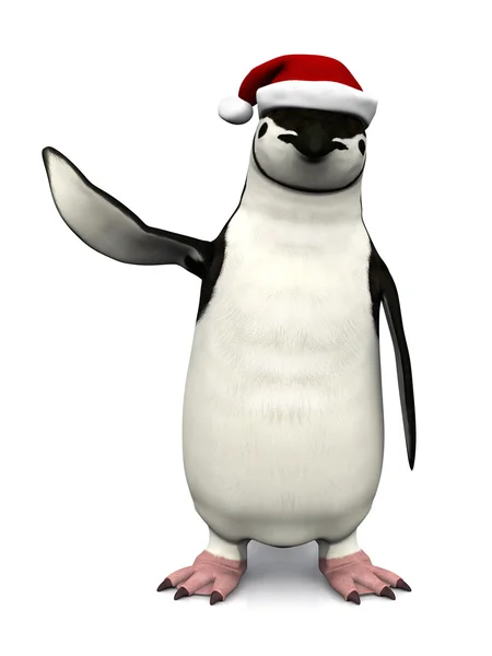 Pinguim com chapéu de Pai Natal . — Fotografia de Stock