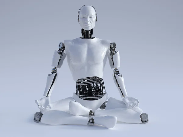 Robot adam NR 1 meditasyon. — Stok fotoğraf