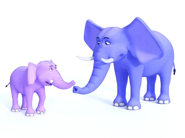 Carino famiglia elefante cartone animato, immagine 1 . — Foto Stock