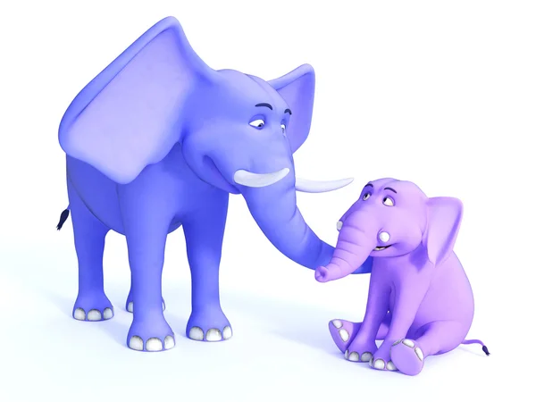 Cute toon elephant family, image 2. — Stock fotografie