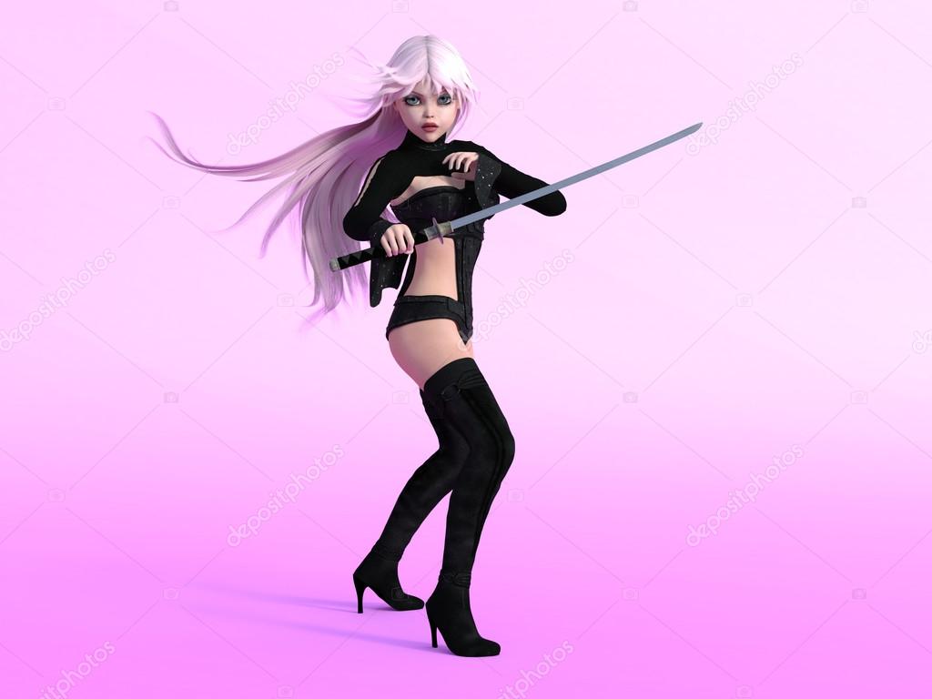 Manga Girl In Fight Pose Stock Photo Sarah5 88978860