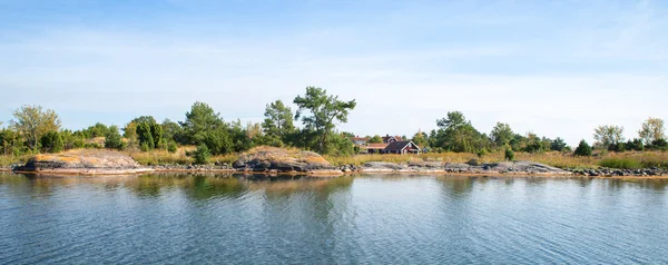 Seaside röda stugor — Stockfoto