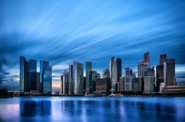 Singapur iş bölgesi manzarası