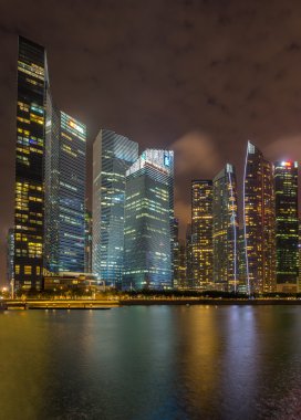 Singapur manzarası ve Finans Merkezi Görünümü