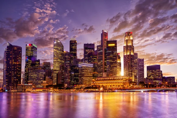 Singapore skyline en weergave van de financiële wijk — Stockfoto