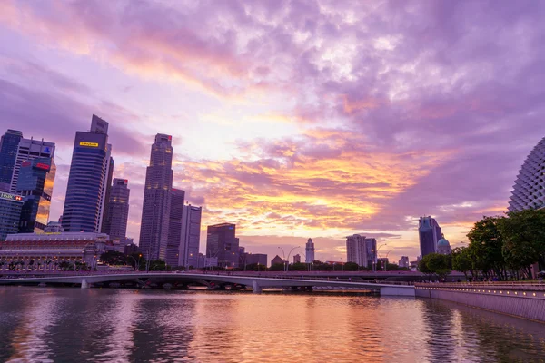 Panoráma Singapuru a výhled finančního okrsku — Stock fotografie