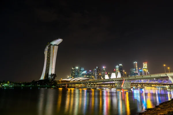 Marina bay sands, gece — Stok fotoğraf