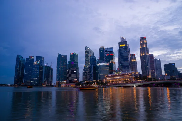 Singapur finanční čtvrť Panorama — Stock fotografie