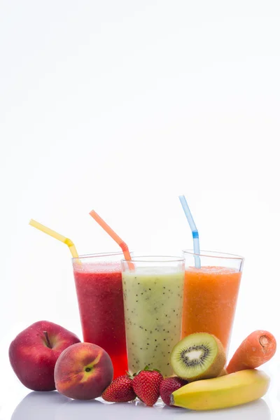 Fruit smoothies shakes — Stock Photo, Image