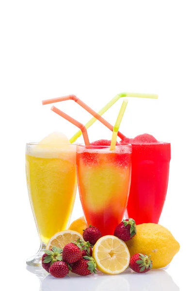 Lemon and strawberry Granita slush — Stock Photo, Image