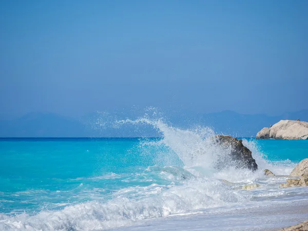 Kathisma Beach, Ilha de Lefkada no Mar Jónico — Fotografia de Stock