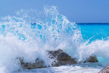 Lefkada Adası ünlü Kathisma Beach'te 