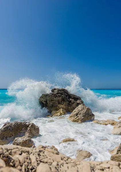 A famosa praia de Kathisma na ilha de Lefkada — Fotografia de Stock