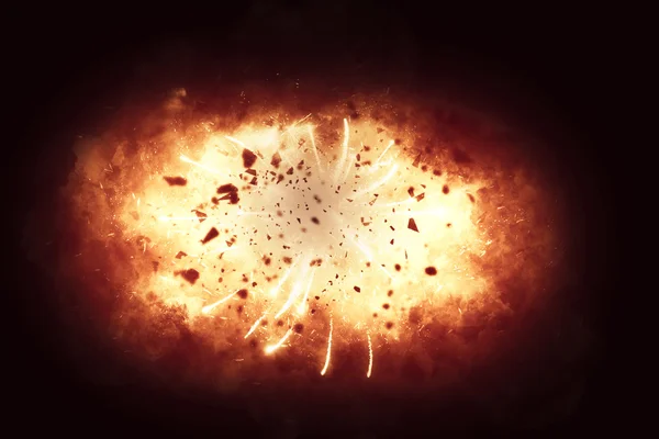 Взрывной взрыв над черным — стоковое фото