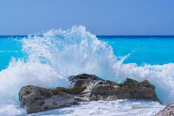 Η φημισμένη παραλία κάθισμα στη Λευκάδα — Φωτογραφία Αρχείου