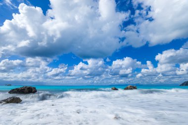 Lefkada Adası ünlü Kathisma Beach'te 