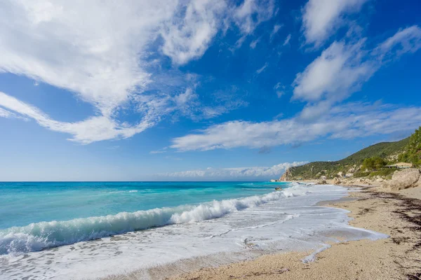 Praia bonita na ilha de Lefkada lefkas — Fotografia de Stock