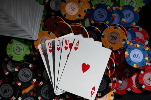 Pokerspel Aan Casino Goktafel — Stockfoto