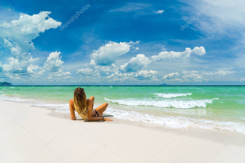 Beautiful Woman at the beach in Thailand