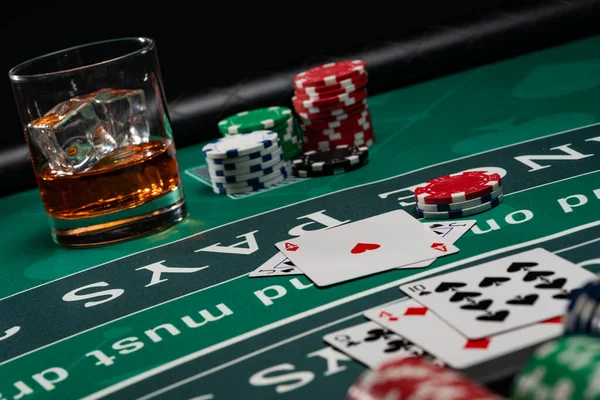 Bir Casino Black Jack Masası — Stok fotoğraf