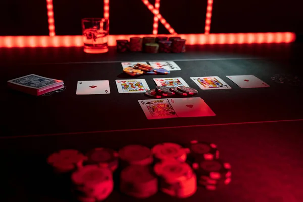 Vysoké Sázky Texas Držet Poker Kasinu — Stock fotografie