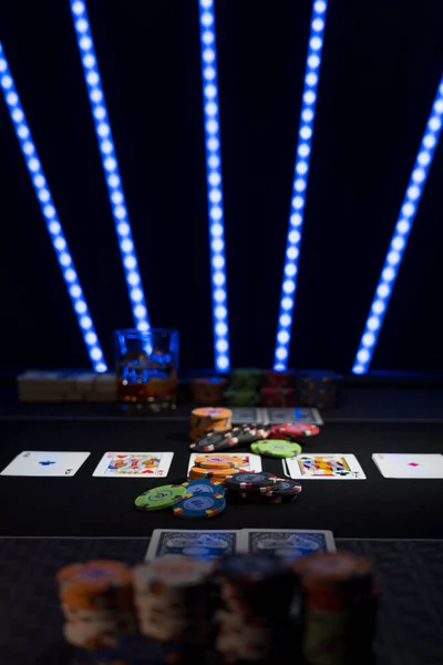 High Stakes Texas Hold Emp Oker Jogo Casino Profundidade Rasa — Fotografia de Stock