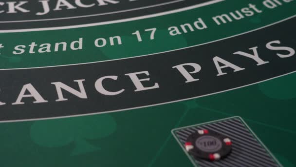 Dealer Casino Black Jack Table — Stock Video