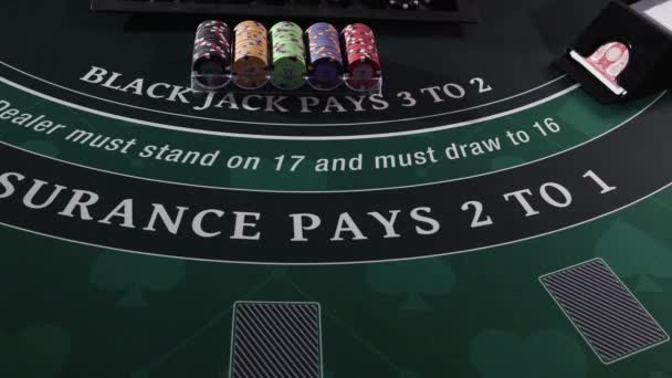 Una Mesa Casino Black Jack — Vídeos de Stock