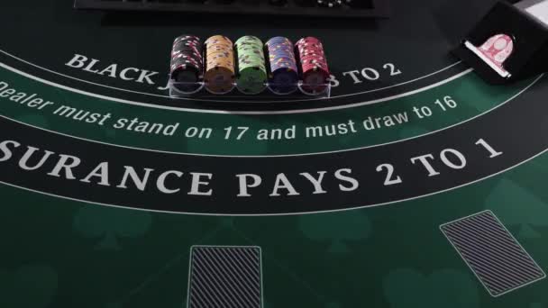 Egy Casino Black Jack Asztal — Stock videók