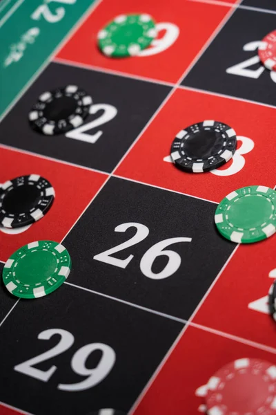 Roulette table close up at the Casino - Selective Focus